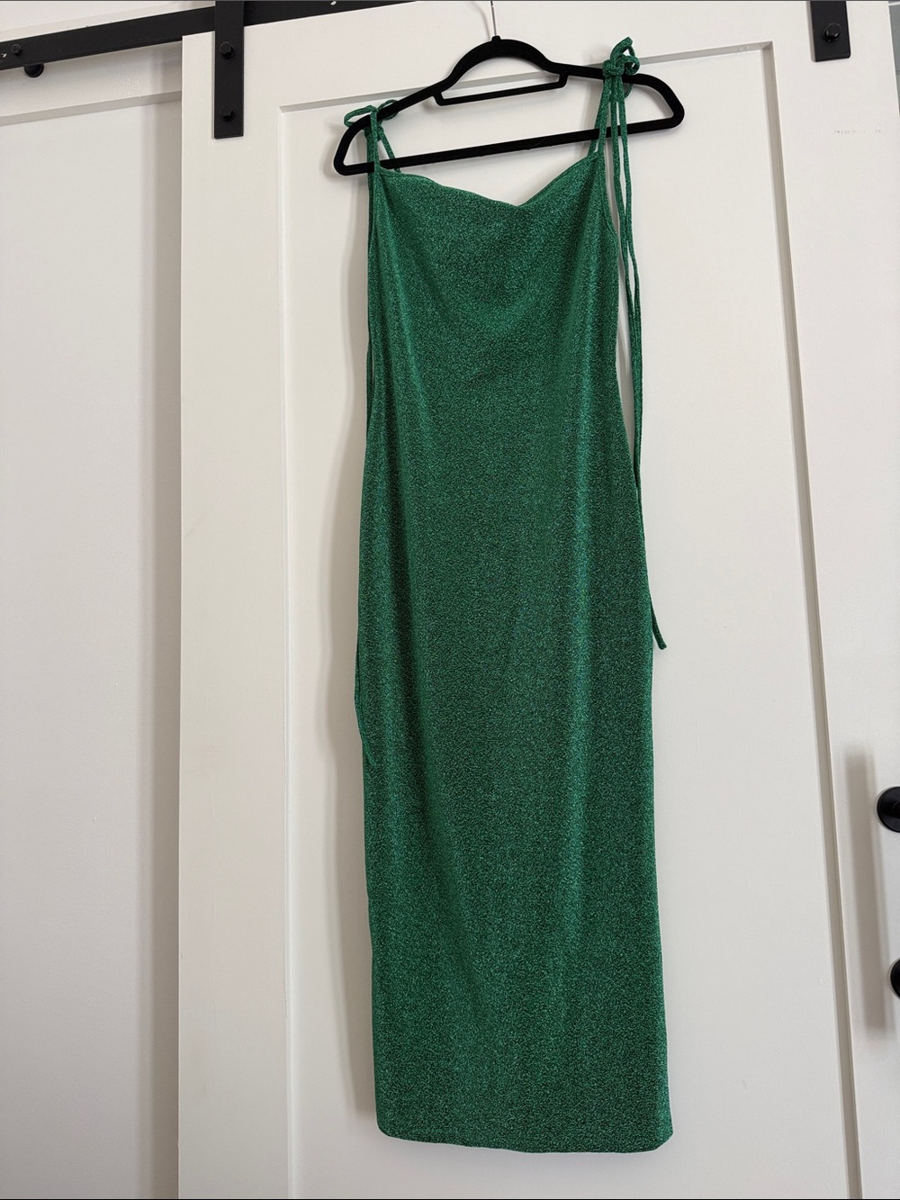 Long green shimmer dress